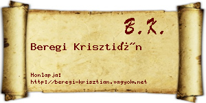 Beregi Krisztián névjegykártya