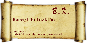 Beregi Krisztián névjegykártya